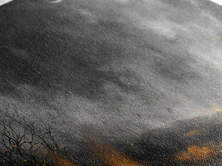 The Frost Beyond Carcosa, Halloween Wall Art, Wide Panoramic Art, Framed Canvas Print, Halloween Home Decor, Gothic Wall Art