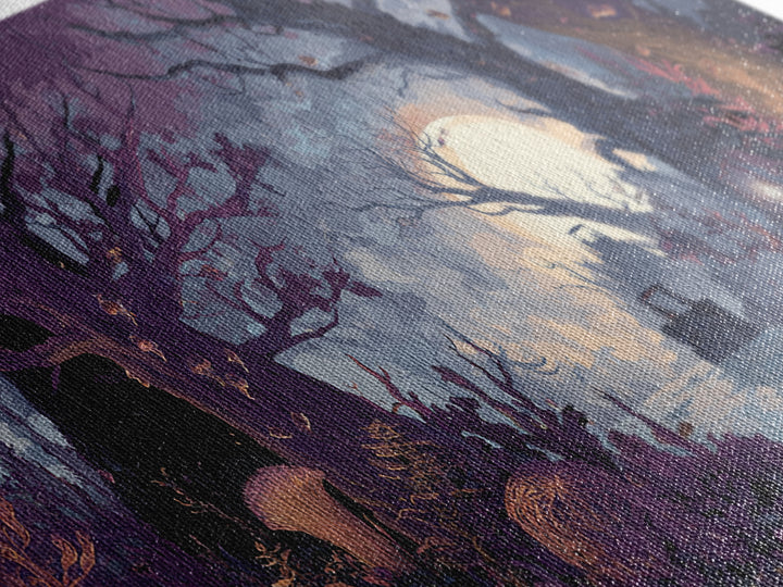 The Garden Of The Eyeless Moon, Dark Fantasy Wall Art, Wide Panoramic Art, Canvas Print, Halloween Home Decor, Gothic Wall Art