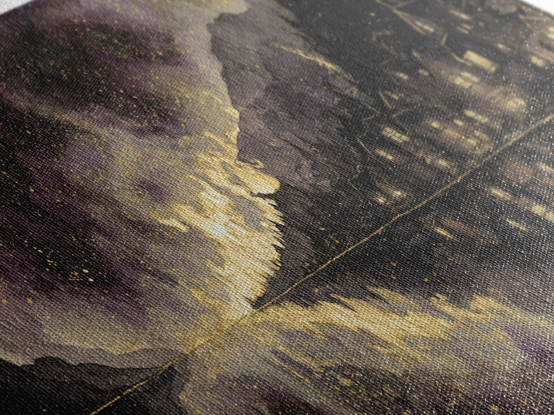 The Mirror Lake Of Lost Constellations, Macabre Halloween Art, Wide Panoramic Art, Canvas Print, Halloween Home Decor, Gothic Wall Art