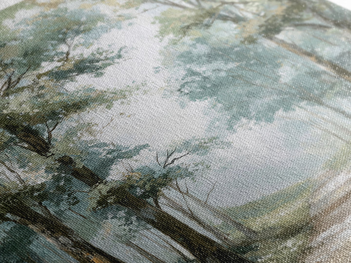 Misty Forest Path Framed Canvas Print, Waiting Room Art, Living Room Wall Art, Waiting Room Decor, Calm, Soundwave Art, WRA-1x1-11