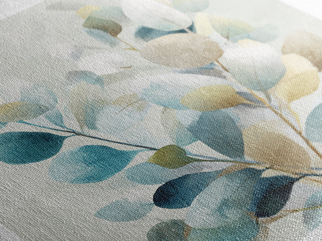 Clean Eucalyptus Leaf Study Canvas Print, Waiting Room Art, Minimalist Art, Waiting Room Decor, Fine Art, Calm, Luxury Decor, WRA-1x1-17