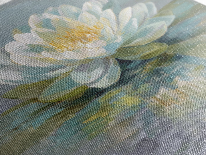 Lotus Flower on Still Water Framed Canvas Print, Waiting Room Art, Office Art, Waiting Room Decor, Calm, Gallery Decor, WRA-1x1-39