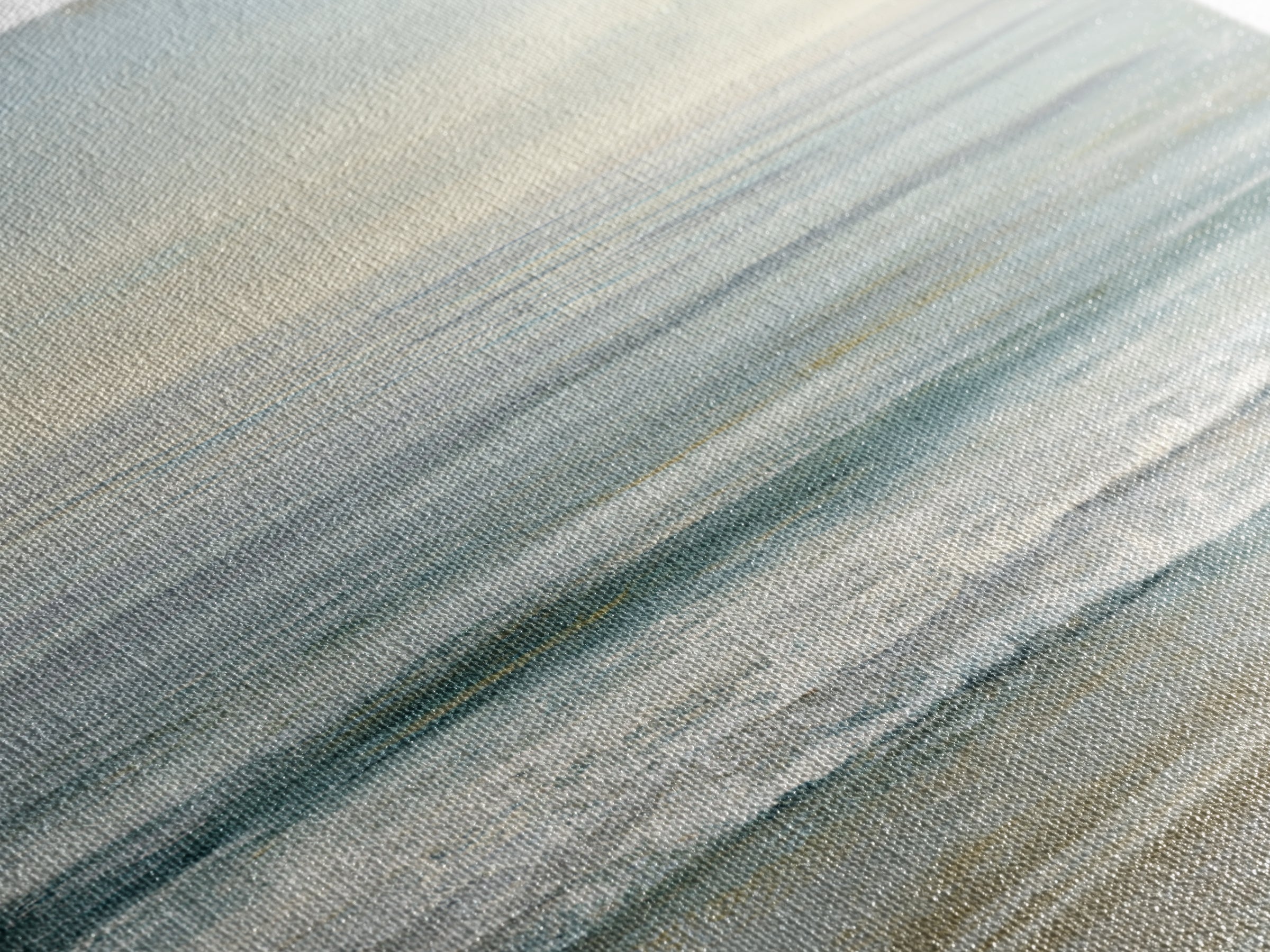 Coastal Horizon with Pale Sand and Water Framed Canvas Print, Waiting Room Art, Statement Artwork, Waiting Room Decor, Calm, WRA-1x1-57