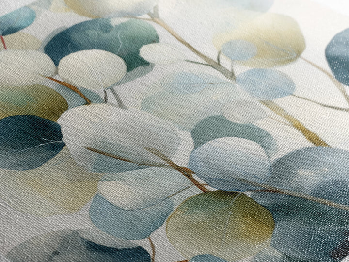 Clean Eucalyptus Leaf Study Framed Canvas Print, Waiting Room Art, Gallery Decor, Waiting Room Decor, Oil Painting, Calm, WRA-1x1-65