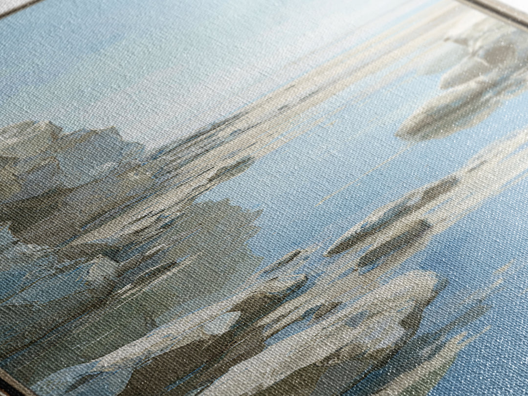 Coastal Horizon with Pale Sand and Water Canvas Print, Waiting Room Art, Gallery Decor, Waiting Room Decor, Fine Art, Calm, WRA-1x3-21