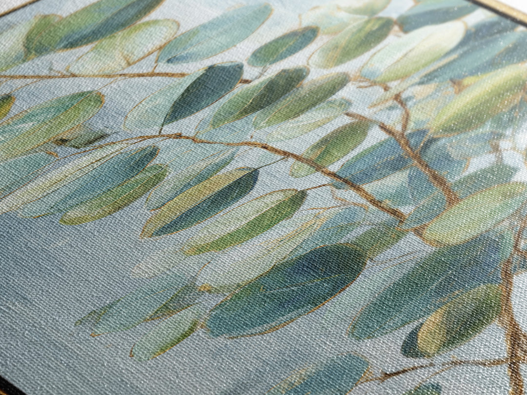 Clean Eucalyptus Leaf Study Framed Canvas Print, Waiting Room Art, Modern Decor, Waiting Room Decor, Fine Art, Calm, Home Decor, WRA-1x3-29