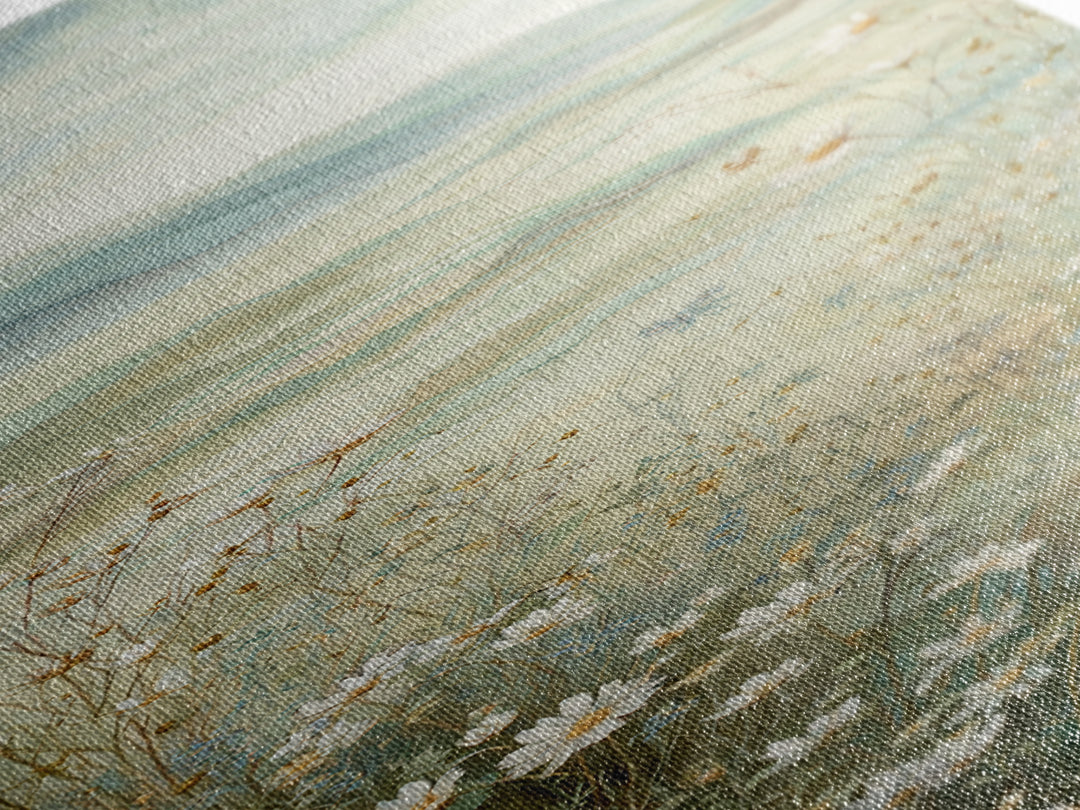 Sunlit Meadow with Wildflowers Canvas Print, Waiting Room Art, Contemporary Art, Waiting Room Decor, Oil Painting, Calm, WRA-1x3-44