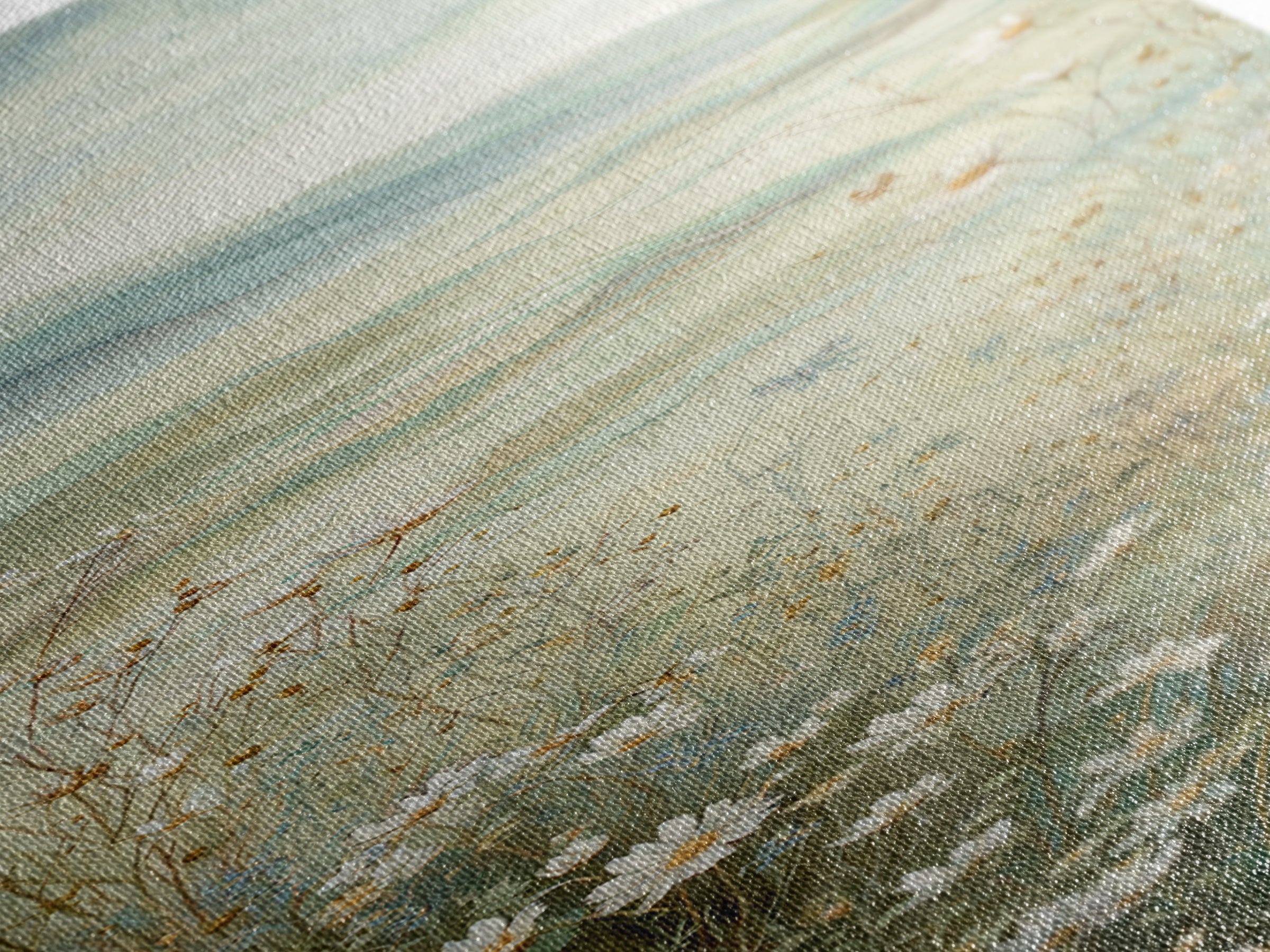 Sunlit Meadow with Wildflowers Canvas Print, Waiting Room Art, Contemporary Art, Waiting Room Decor, Oil Painting, Calm, WRA-1x3-44