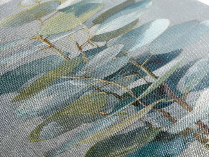 Clean Eucalyptus Leaf Study Canvas Print, Waiting Room Art, Art Print, Waiting Room Decor, Fine Art, Calm, Abstract Art, WRA-1x3-77