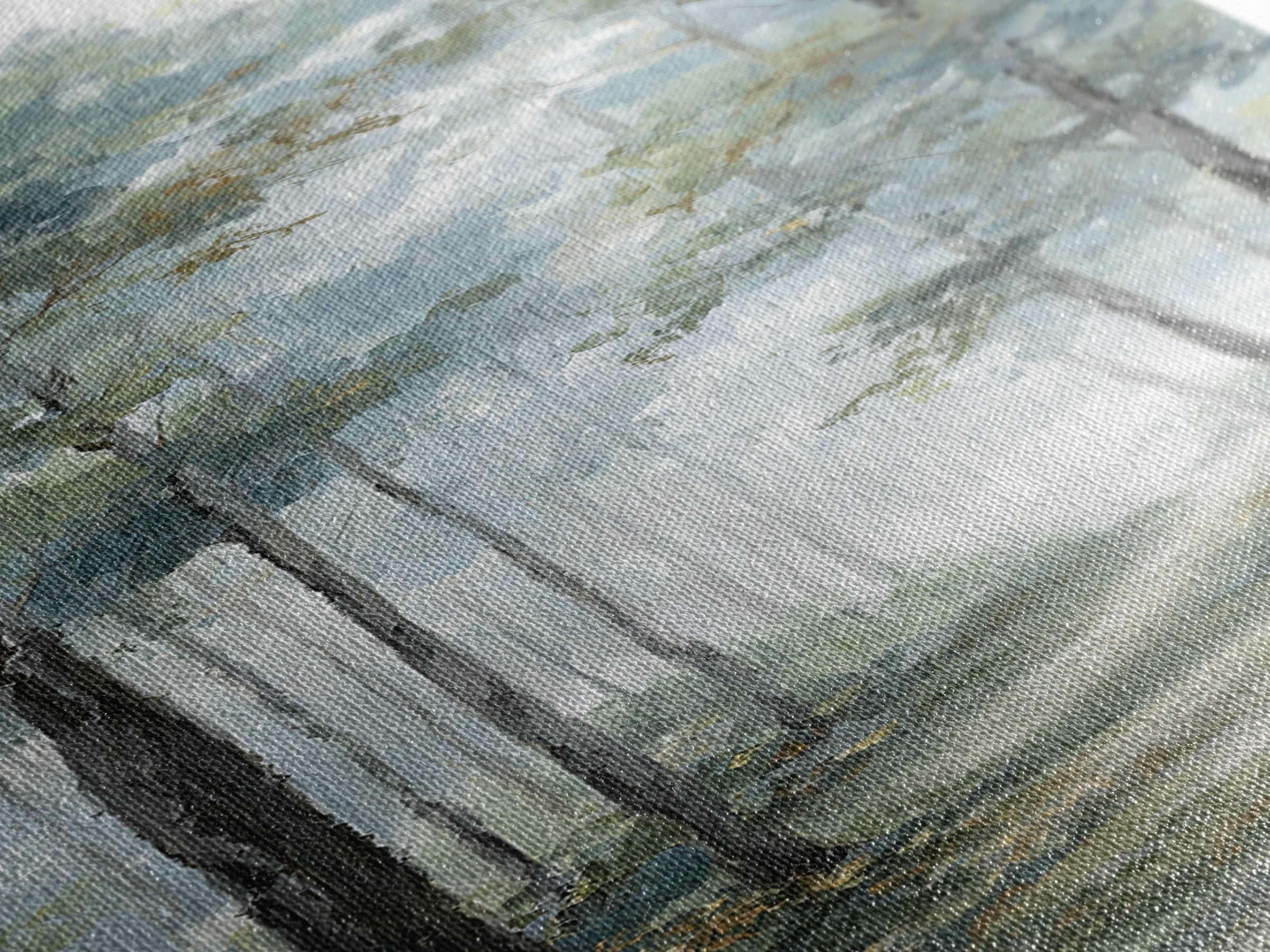 Misty Forest Path Canvas Print, Waiting Room Art, Therapy Office Decor, Waiting Room Decor, Oil Painting, Calm, Art Print, WRA-1x3-95