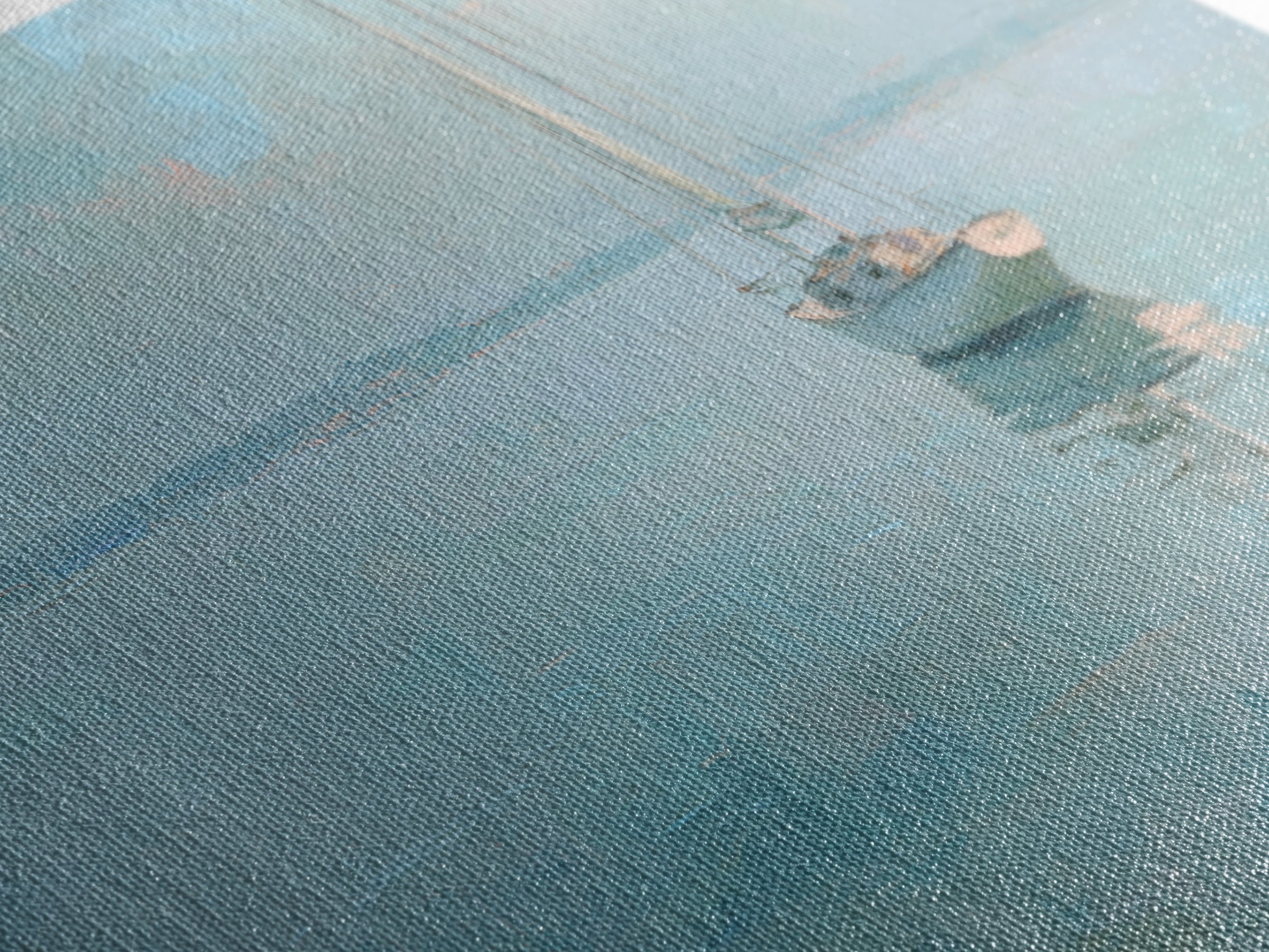 Quiet Sailboat on Calm Water Canvas Print, Waiting Room Art, Printable Wall Art, Waiting Room Decor, Oil Painting, Calm, WRA-2x1-39