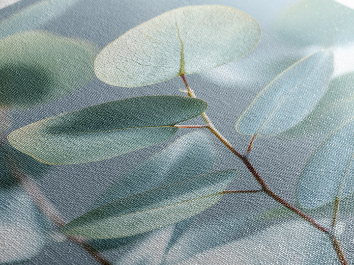 Clean Eucalyptus Leaf Study Framed Canvas Print, Waiting Room Art, Wall Art, Waiting Room Decor, Oil Painting, Calm, WRA-2x3-1