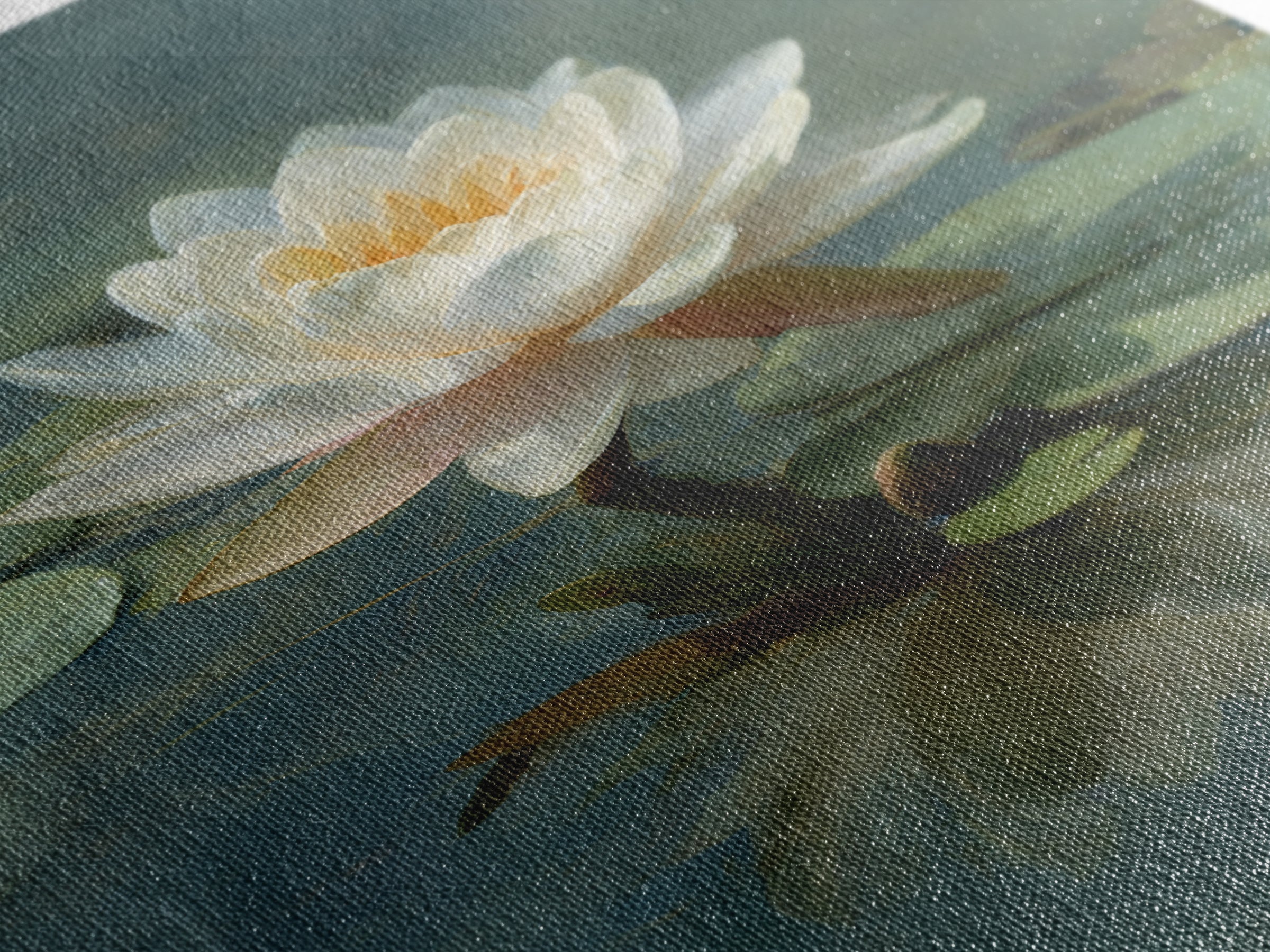 Lotus Flower on Still Water Canvas Print, Waiting Room Art, Art Print, Waiting Room Decor, Fine Art, Calm, Abstract Art, WRA-2x3-23