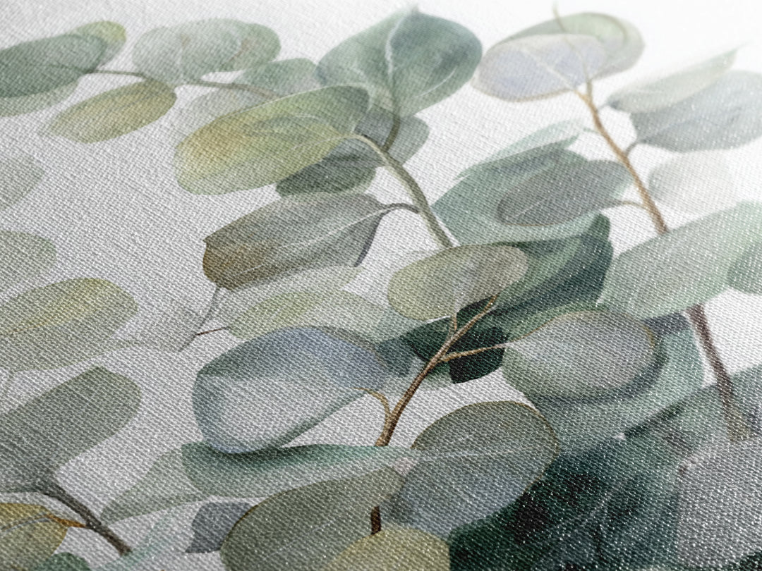 Clean Eucalyptus Leaf Study Framed Canvas Print, Waiting Room Art, Wall Art, Waiting Room Decor, Oil Painting, Calm, WRA-2x3-25