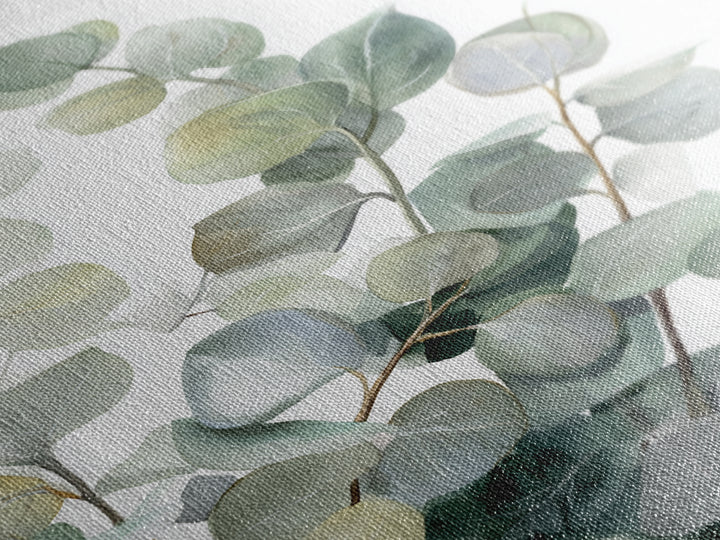 Clean Eucalyptus Leaf Study Framed Canvas Print, Waiting Room Art, Wall Art, Waiting Room Decor, Oil Painting, Calm, WRA-2x3-25