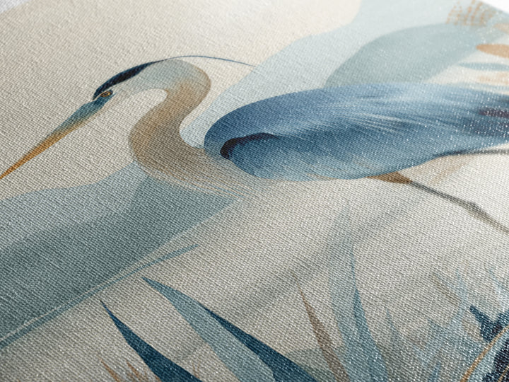 Blue Heron in Quiet Marsh Framed Canvas Print, Waiting Room Art, Fine Art, Waiting Room Decor, Watercolor Art, Calm, WRA-2x3-44