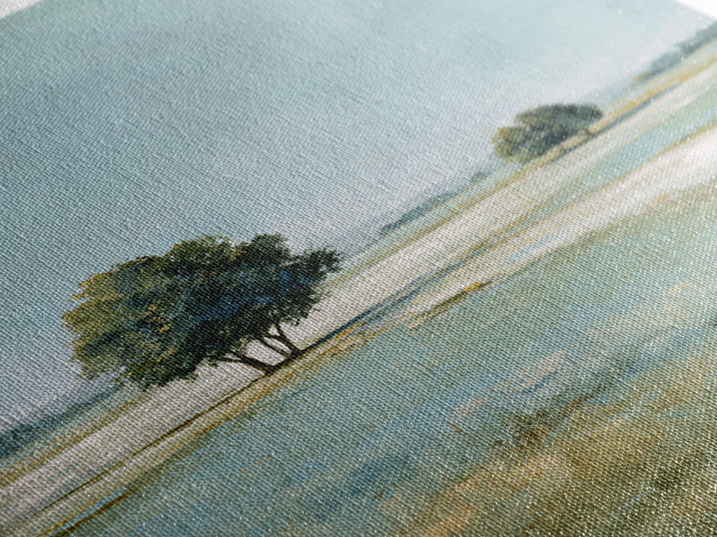 Open Field with Distant Tree Framed Canvas Print, Waiting Room Art, Textured Painting, Waiting Room Decor, Fine Art, Calm, WRA-2x3-55