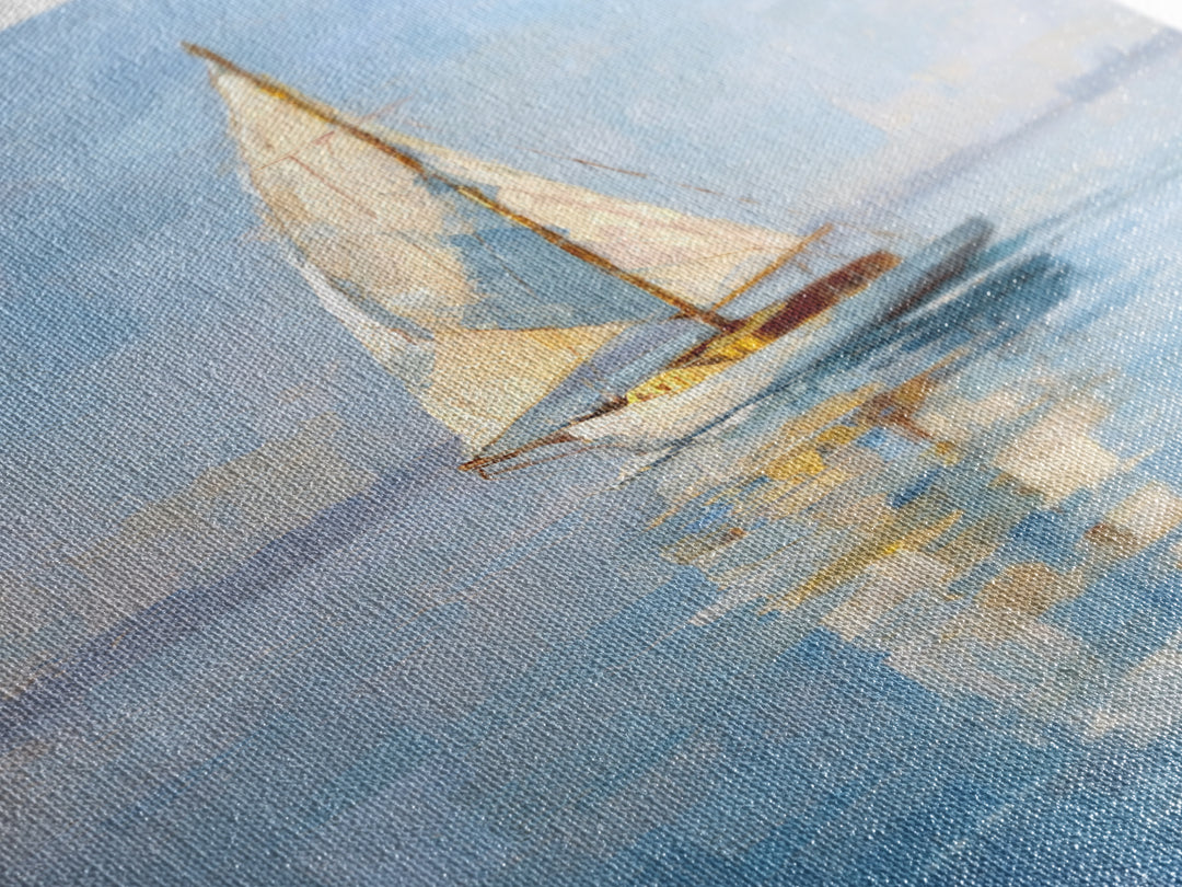 Quiet Sailboat on Calm Water Framed Canvas Print, Waiting Room Art, Abstract Art, Waiting Room Decor, Fine Art, Calm, WRA-2x3-75