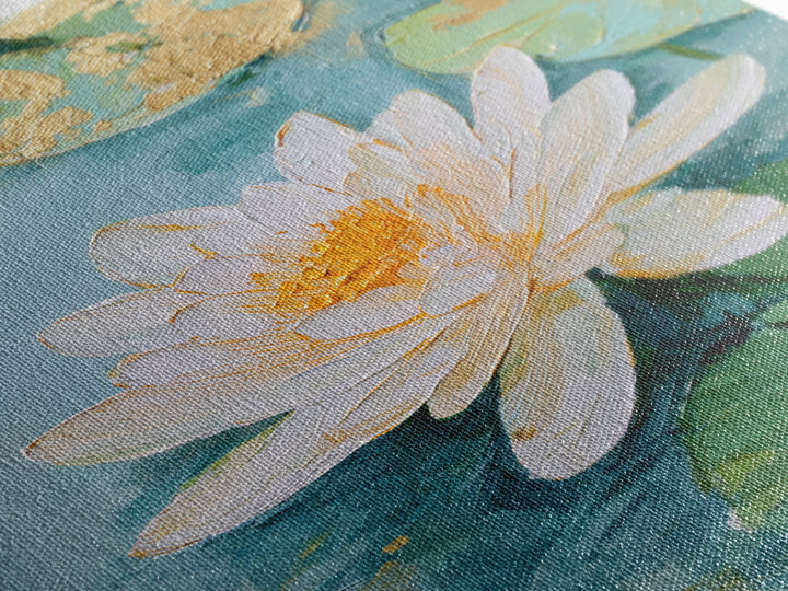 Lotus Flower on Still Water Canvas Print, Waiting Room Art, Gallery Wall Art, Waiting Room Decor, Watercolor Art, Calm, WRA-2x3-95