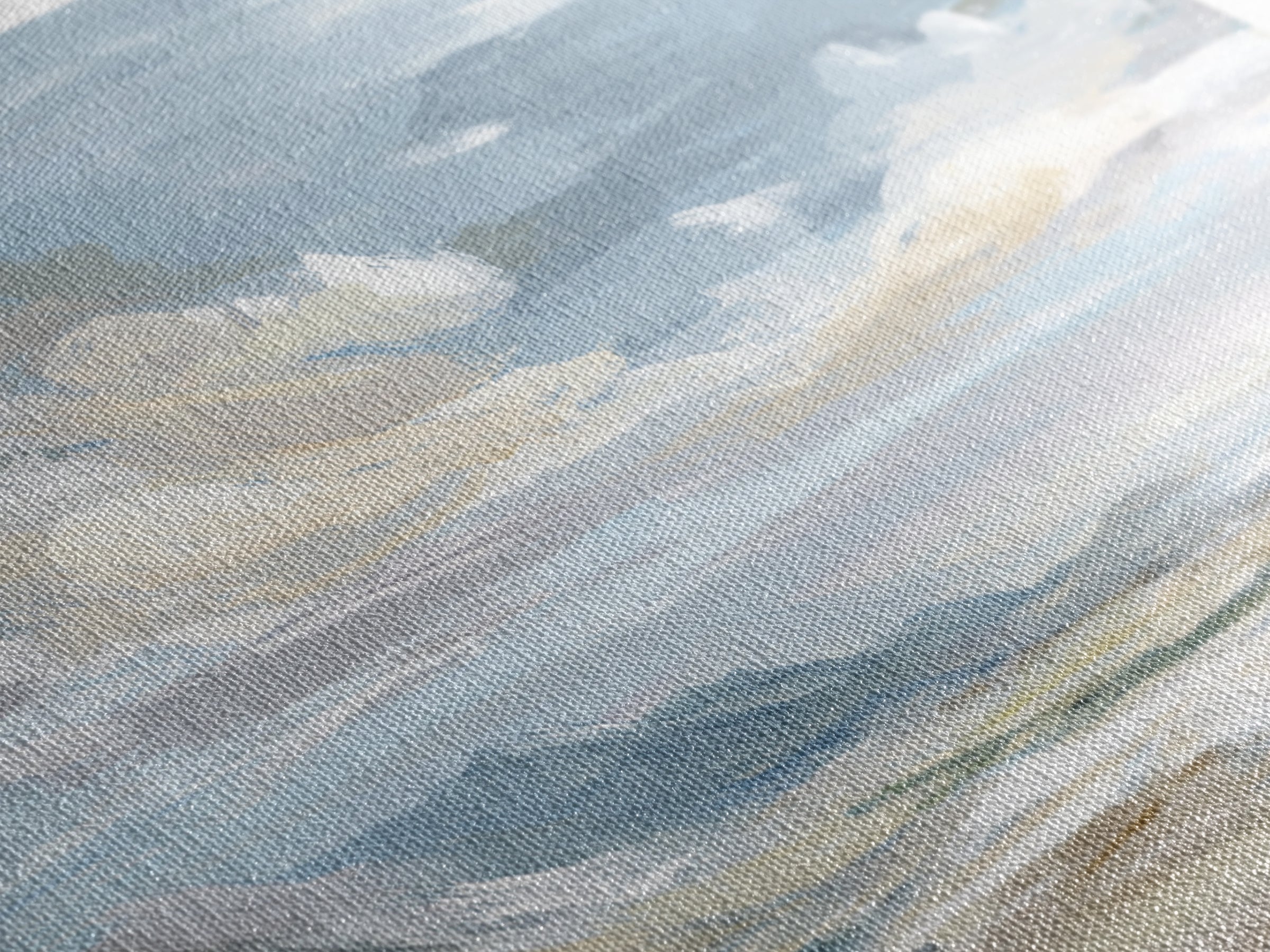 Calming Landscape with Open Sky and Gentle Canvas Print, Waiting Room Art, Dog Wall Art, Waiting Room Decor, Watercolor Art, WRA-3x1-41
