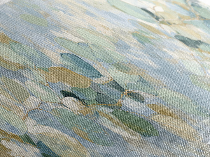 Clean Eucalyptus Leaf Study Framed Canvas Print, Waiting Room Art, Digital Art Print, Waiting Room Decor, Watercolor Art, Calm, WRA-3x1-57