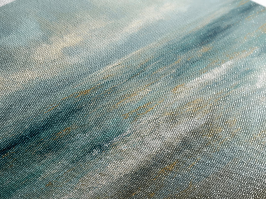 Coastal Horizon with Pale Sand and Water Framed Canvas Print, Waiting Room Art, Minimalist Art, Waiting Room Decor, WRA-3x1-73