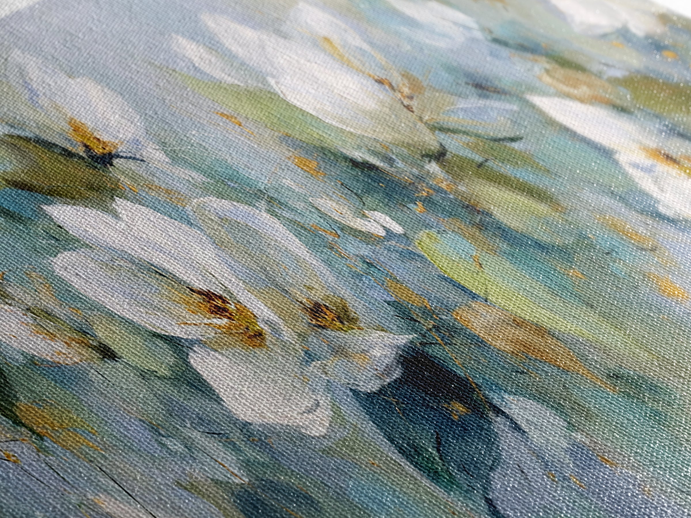 White Orchid on Light Gray Ground Canvas Print, Waiting Room Art, Textured Painting, Waiting Room Decor, Oil Painting, Calm, WRA-3x1-95