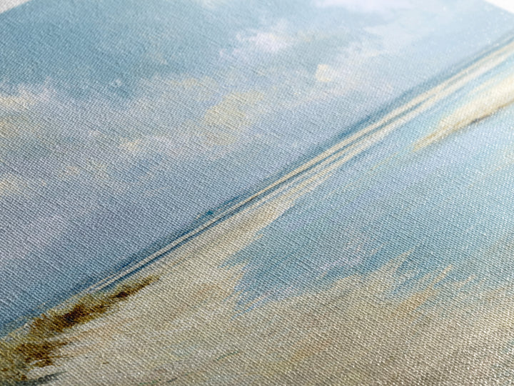 Coastal Horizon with Pale Sand and Water Framed Canvas Print, Waiting Room Art, Minimalist Wall Art, Waiting Room Decor, Calm, WRA-3x2-13