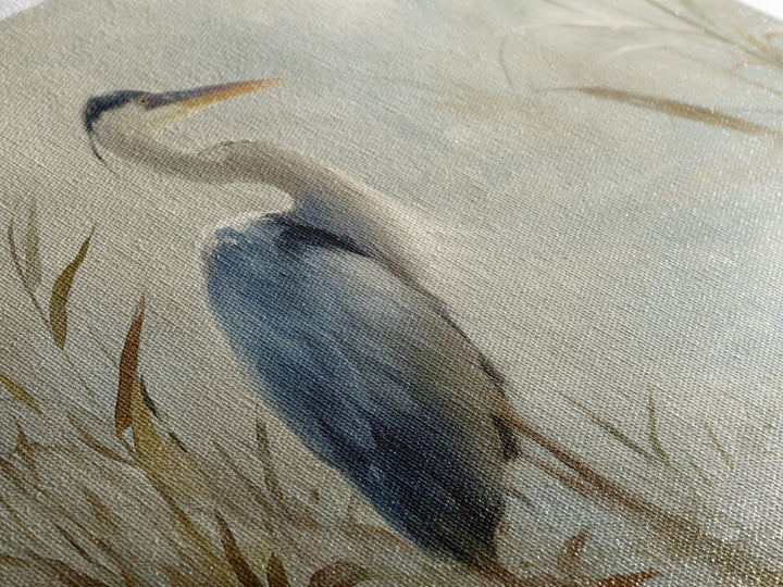Blue Heron in Quiet Marsh Canvas Print, Waiting Room Art, Modern Art, Waiting Room Decor, Watercolor Art, Calm, WRA-3x2-16