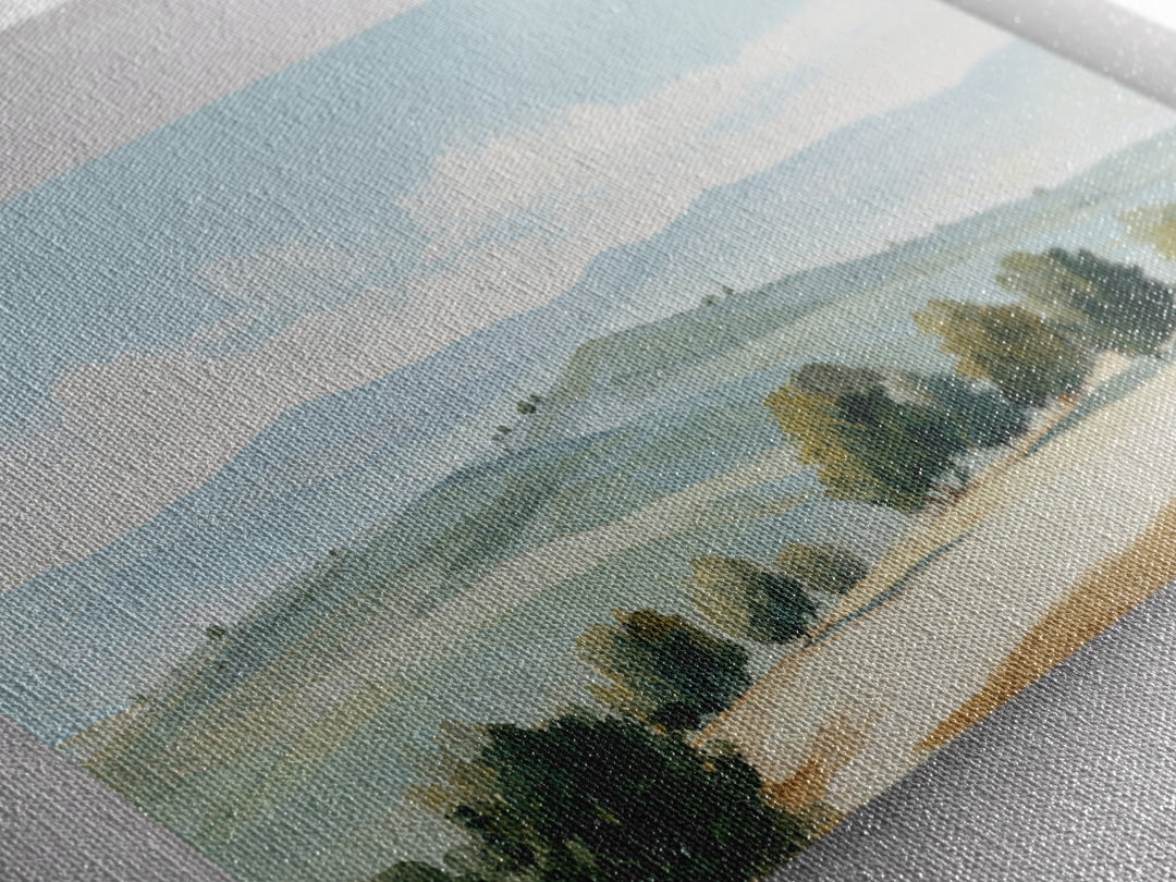Calming Landscape with Open Sky and Gentle Framed Canvas Print, Waiting Room Art, Landscape, Waiting Room Decor, Oil Painting, WRA-3x2-5