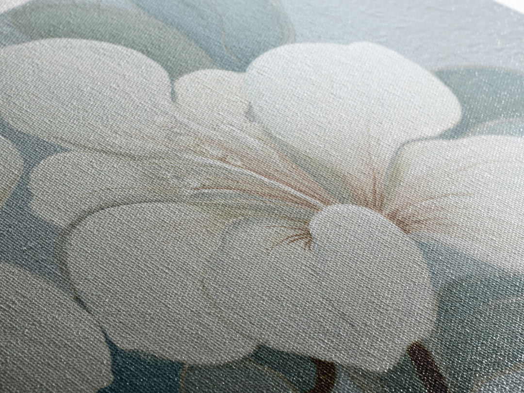 White Orchid on Light Gray Ground Framed Canvas Print, Waiting Room Art, Art Print, Waiting Room Decor, Oil Painting, Calm, WRA-3x2-59