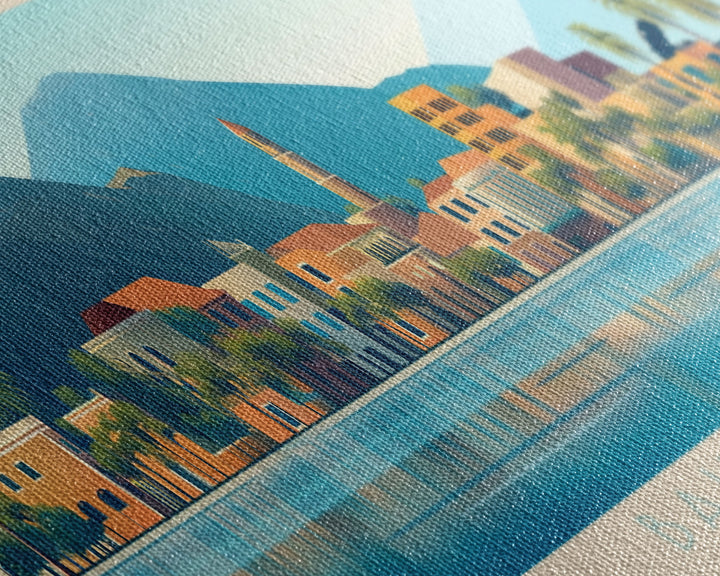 Bailundo, Angola Panoramic Travel Poster Canvas Print, Bailundo, Angola Painting, Angola Art, Bailundo Panoramic Travel Art, Travel Painting