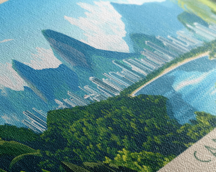 Campinas, Brazil Travel Poster Panoramic Canvas Print, Campinas, Brazil Painting, Brazil Art, Campinas Travel Art, Guest Room Painting