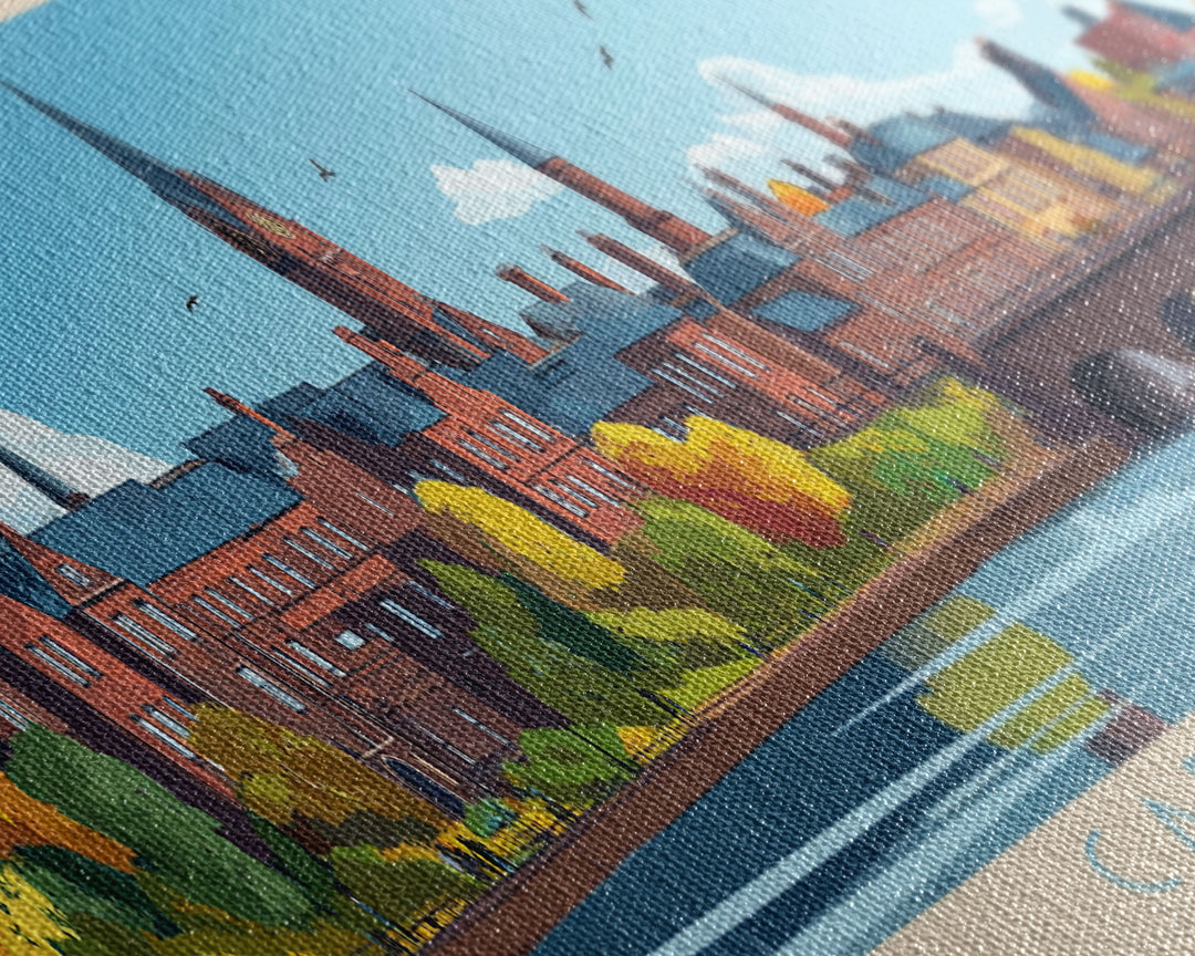 Carlisle, England Travel Poster Panoramic Canvas Print, Carlisle, England Painting, England Art, Carlisle Travel Art, Guest Room Painting