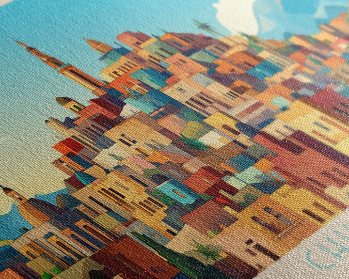 Chihuahua, Mexico Panoramic Travel Poster Canvas Print, Chihuahua, Mexico Painting, Mexico Art, Chihuahua Panoramic Travel Art, Travel Painting