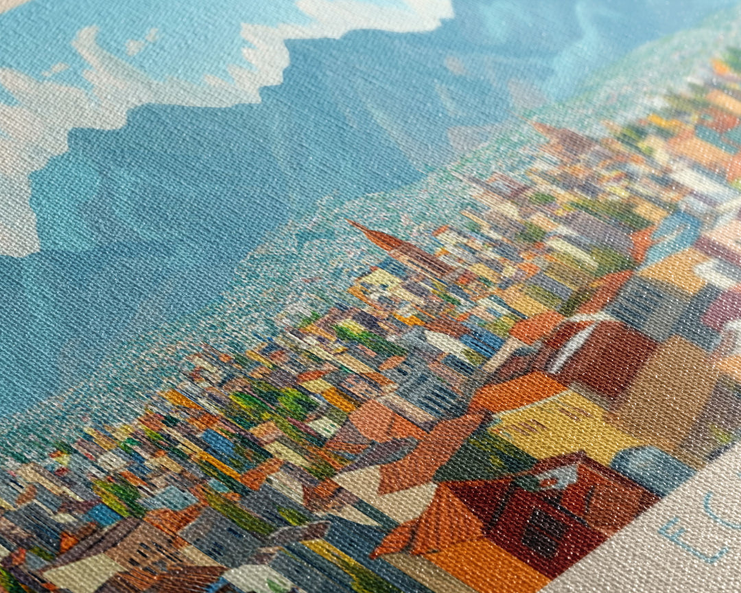 Ecatepec, Mexico Panoramic Travel Poster Canvas Print, Ecatepec, Mexico Painting, Mexico Art, Ecatepec Panoramic Travel Art, Travel Painting