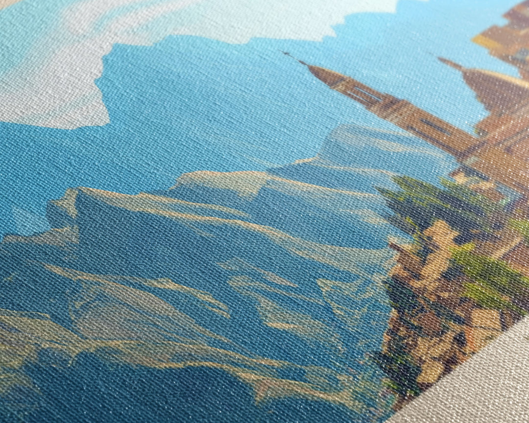 Jakarta, Indonesia Travel Poster Panoramic Canvas Print, Jakarta, Indonesia Painting, Indonesia Art, Jakarta Travel Art, Guest Room Painting