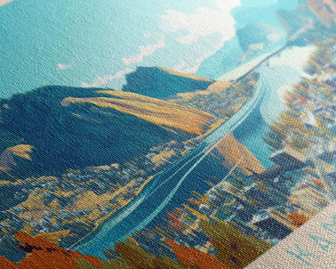 Kamloops, Canada Panoramic Travel Poster Canvas Print, Kamloops, Canada Painting, Canada Art, Kamloops Travel Art, Guest Room Painting