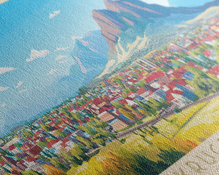 Krugersdorp, South Africa Panoramic Travel Poster Canvas Print, Krugersdorp, South Africa Painting, South Africa Art, Krugersdorp Panoramic Travel Art, Travel Painting