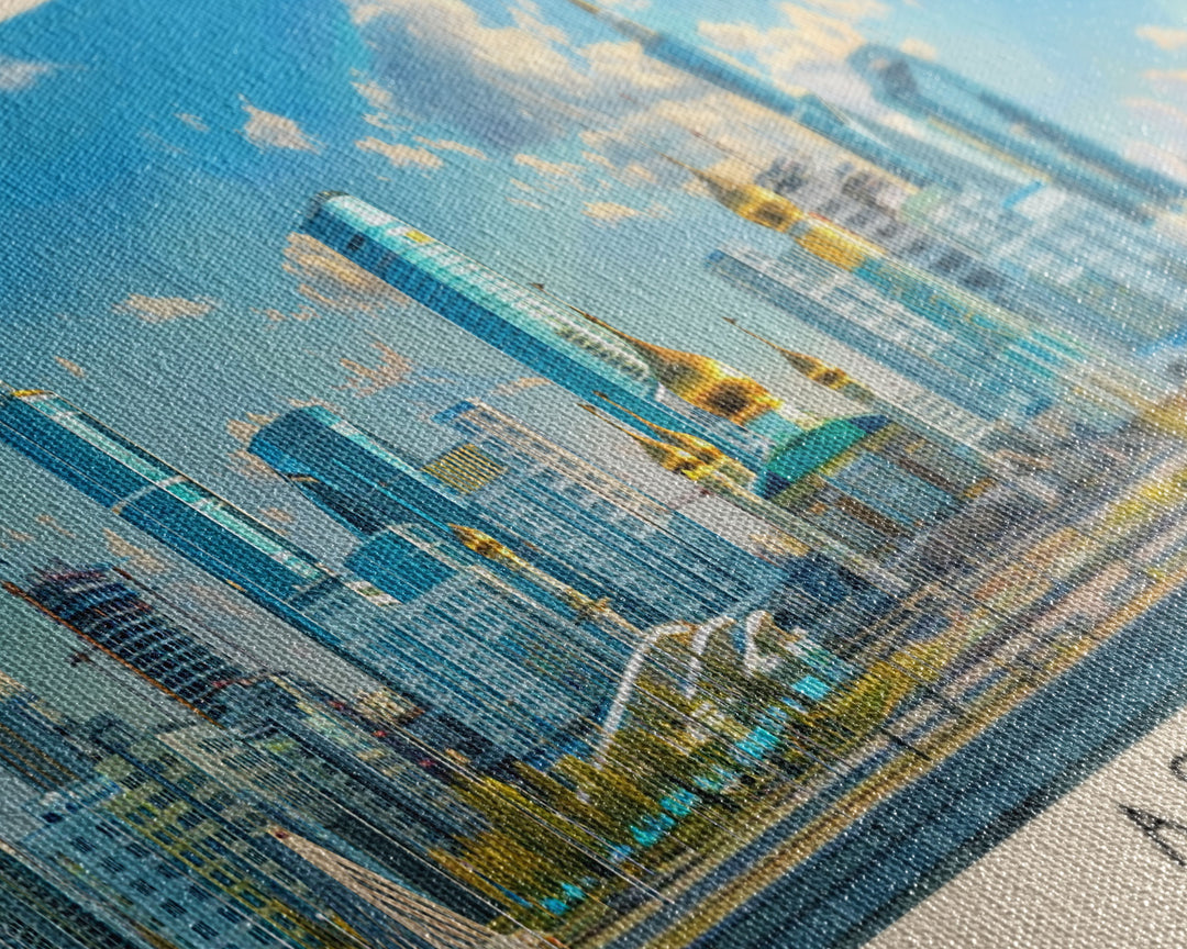 Astana, Kazakhstan Panoramic Canvas Print, Astana, Kazakhstan Painting, Kazakhstan Art, Astana Travel Poster, Travel Art, Vacation Gift