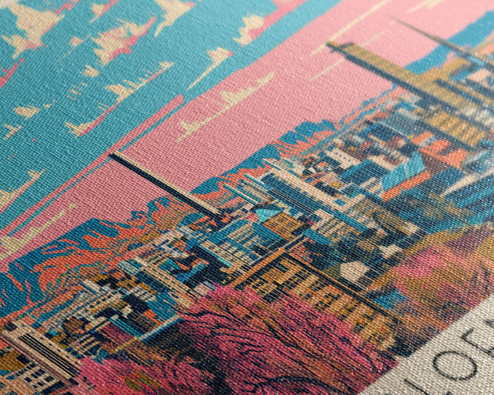 Bloemfontein, South Africa Panoramic Canvas Print, Bloemfontein, South Africa Painting, South Africa Art, Bloemfontein Travel Poster, Travel Art, Guest Room Painting