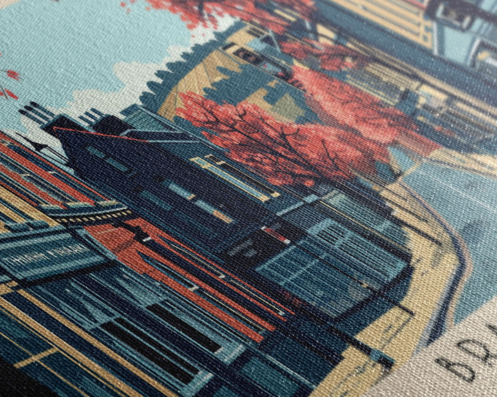 Bradford, England Panoramic Canvas Print, Bradford, England Painting, England Art, Bradford Travel Poster, Travel Art, Vacation Gift