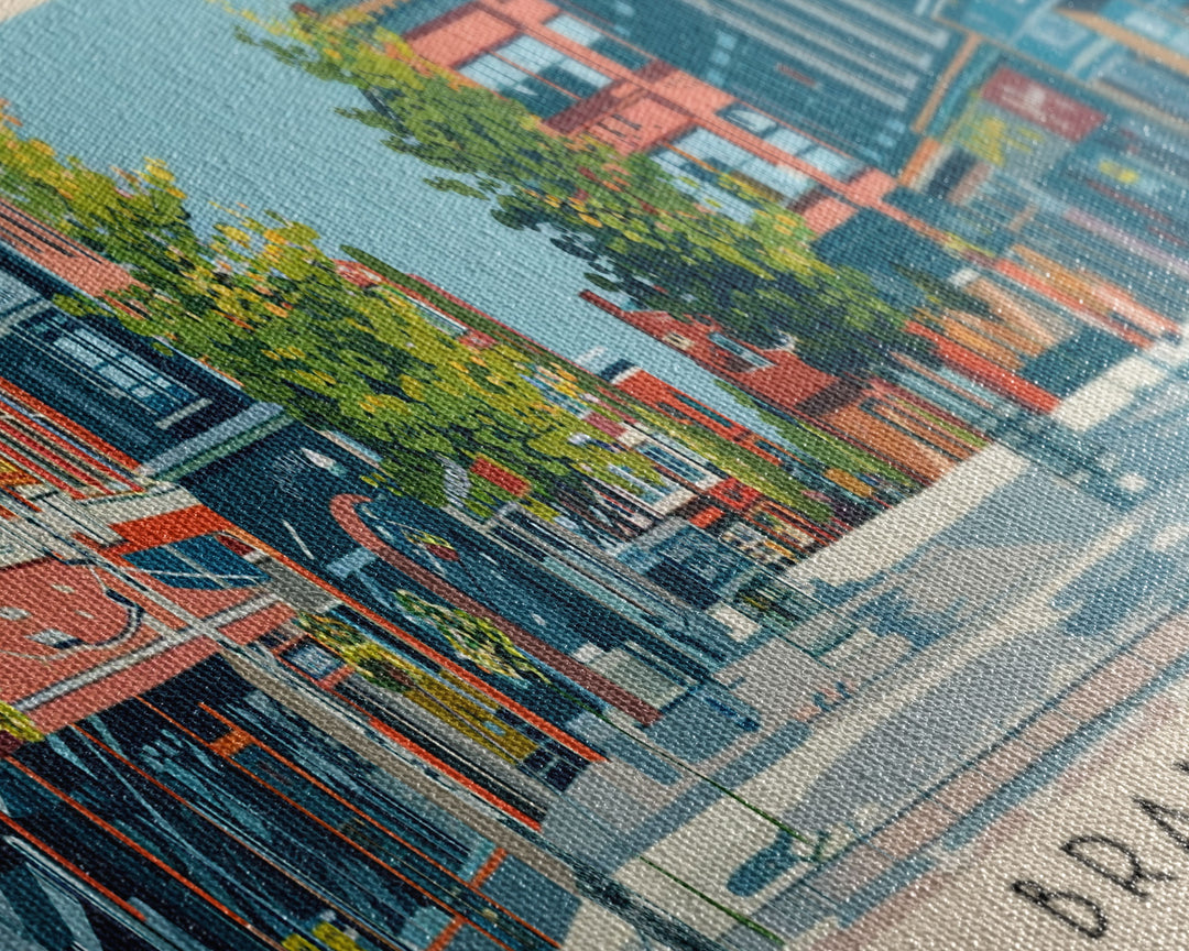 Brantford, Canada Panoramic Canvas Print, Brantford, Canada Painting, Canada Art, Brantford Travel Poster, Travel Art, Living Room Painting