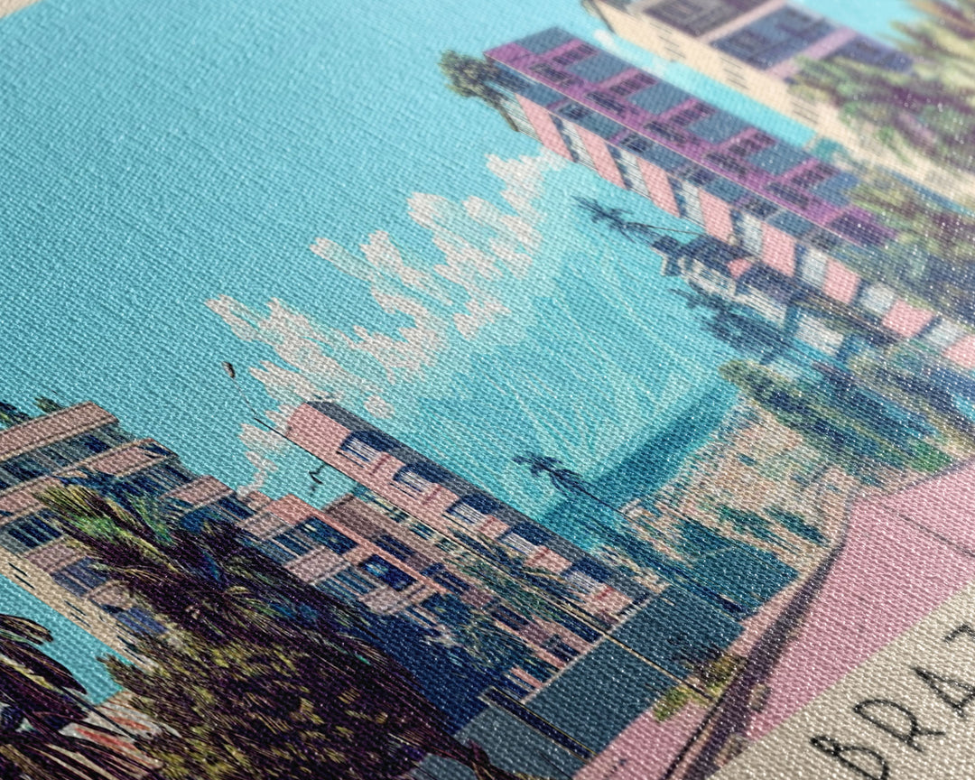 Brazzaville, Republic of the Congo Panoramic Canvas Print, Brazzaville, Republic of the Congo Painting, Republic of the Congo Art, Brazzaville Travel Poster, Travel Art, Guest Room Painting