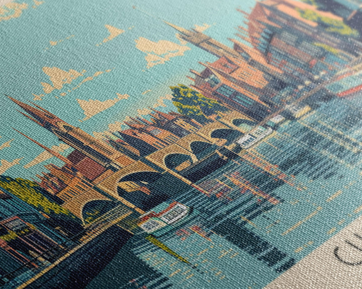 Chester, England Panoramic Canvas Print, Chester, England Painting, England Art, Chester Travel Poster, Travel Art, Living Room Painting