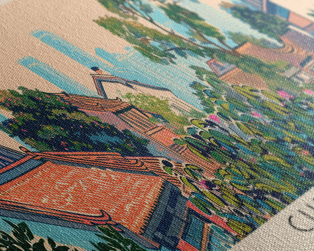 Chengdu, China Panoramic Canvas Print, Chengdu, China Painting, China Art, Chengdu Travel Poster, Travel Art, Vacation Gift