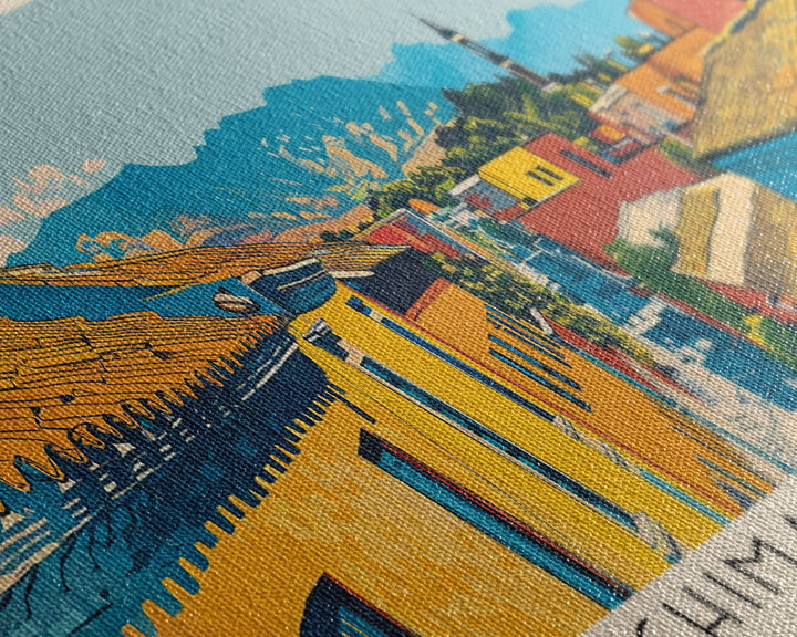 Chimalhuacan, Mexico Panoramic Canvas Print, Chimalhuacan, Mexico Painting, Mexico Art, Chimalhuacan Travel Poster, Travel Art, Living Room Painting