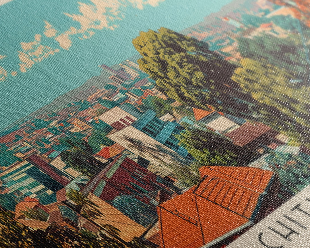 Chitungwiza, Zimbabwe Panoramic Canvas Print, Chitungwiza, Zimbabwe Painting, Zimbabwe Art, Chitungwiza Travel Poster, Travel Art, Vacation Gift