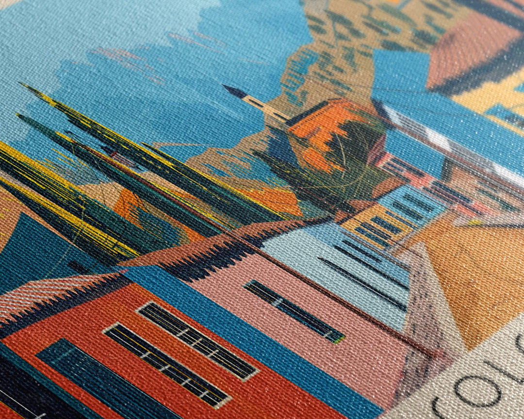 Colcapirhua, Bolivia Panoramic Canvas Print, Colcapirhua, Bolivia Painting, Bolivia Art, Colcapirhua Travel Poster, Travel Art, Housewarming Gift