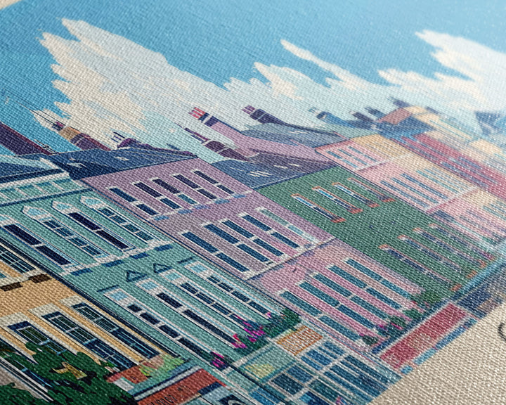 Cork, Ireland Panoramic Canvas Print, Cork, Ireland Painting, Ireland Art, Cork Travel Poster, Travel Art, Guest Room Painting